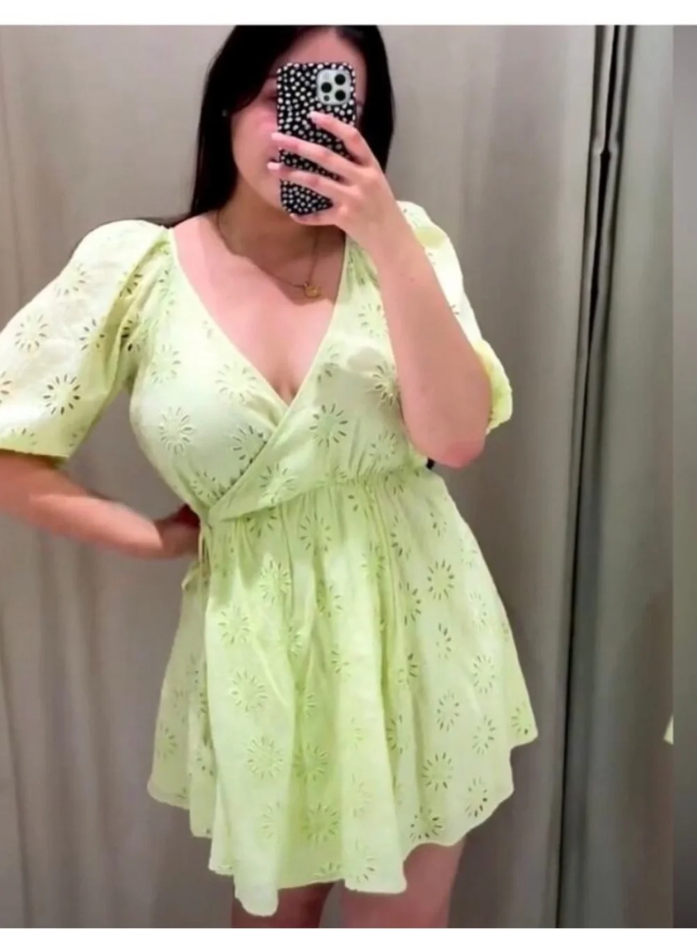 Zara openwork embroidered cotton summer dress - Picture 11 of 11